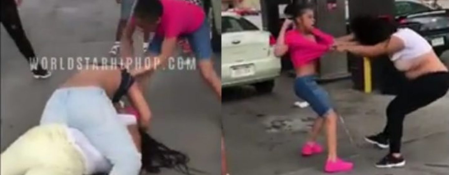 12 Year Old Girl Beats The Hell Out Of Mom Who Came To Supervise A Fight With Her Daughter & Another! (Video)