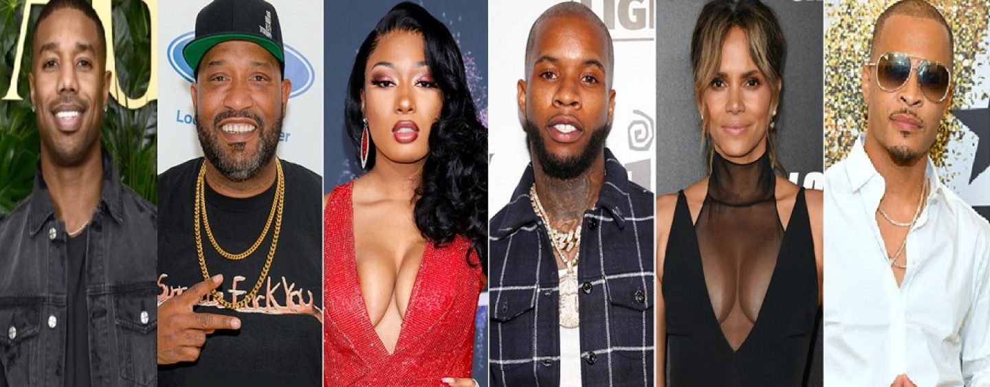 Rappers T.I. & Bun B, Halle Berry, Michael B Jordan & More Defend Megan Thee Male Horse & Condemn Torey Lanez For Shooting Her! (Live Broadcast)