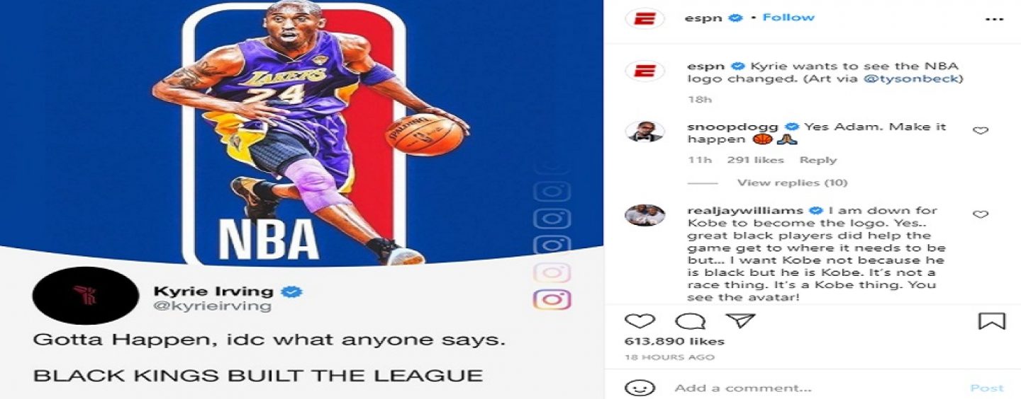 Kyrie Irving Says Kobe Bryant Should Be NBA Logo To Respect BLACK Majority League! Do You Agree? (Live Broadcast)