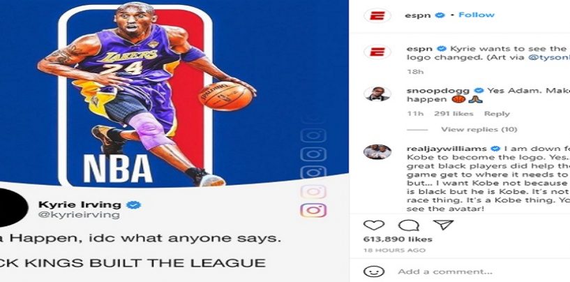 Kyrie Irving Says Kobe Bryant Should Be NBA Logo To Respect BLACK Majority League! Do You Agree? (Live Broadcast)