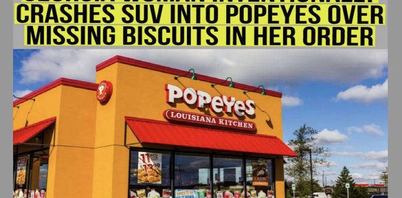 Name That Race: Georgia Woman Crashes SUV Into Popeyes After Her Order Was Missing Biscuits! #ISYN (Video)