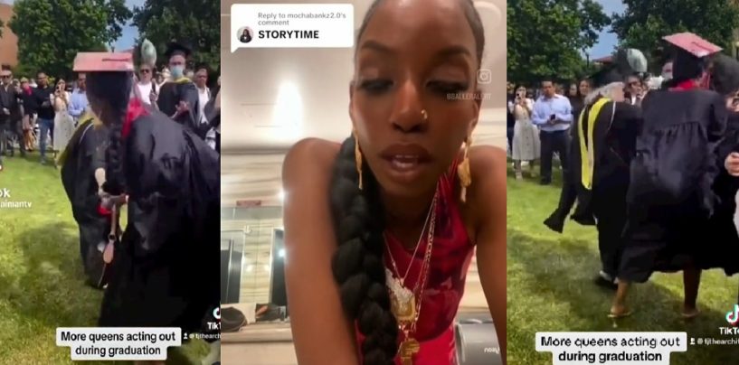 HoodRat Weave Wearing Black Graduate Explains Why She Snatched The Mic From The Teacher! (Video)