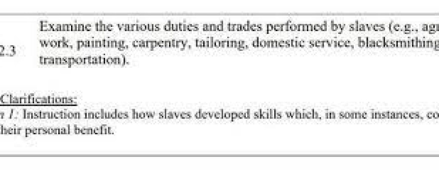 Read What Florida’s Black History Teaching Standards Say About Slavery