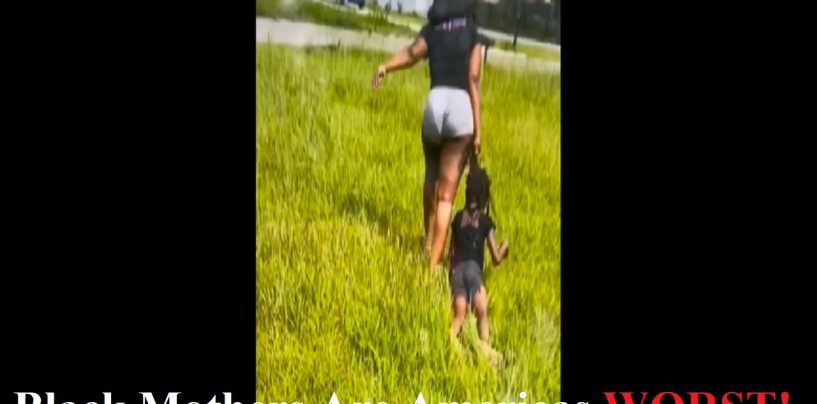 Black Mother Punches & Drags Her Small Child While Cussing Her Out After Catching Her Trying To Run Away! (Video)