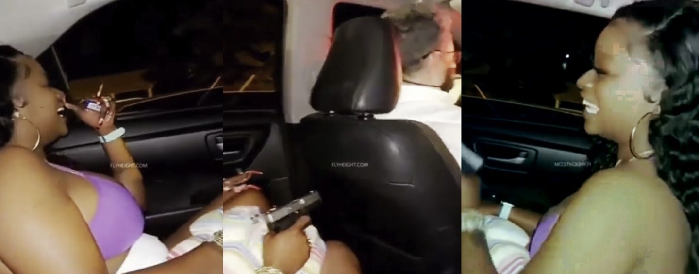 Two Black Chicks Who Were Passengers In A Lyft Film Themselves Pointing A Gun At The Back Of The White Driver! (Video)