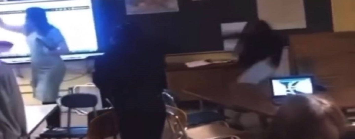Black Female Student In Flint MI Knocks Teacher Unconscious By Throwing A Chair At Her! (Video)