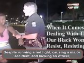 Long Breasted Black Queen Runs Redlight, Crashes Into Another Car, Blames Her Passenger Then Kicks A Cop! (Live Broadcast)