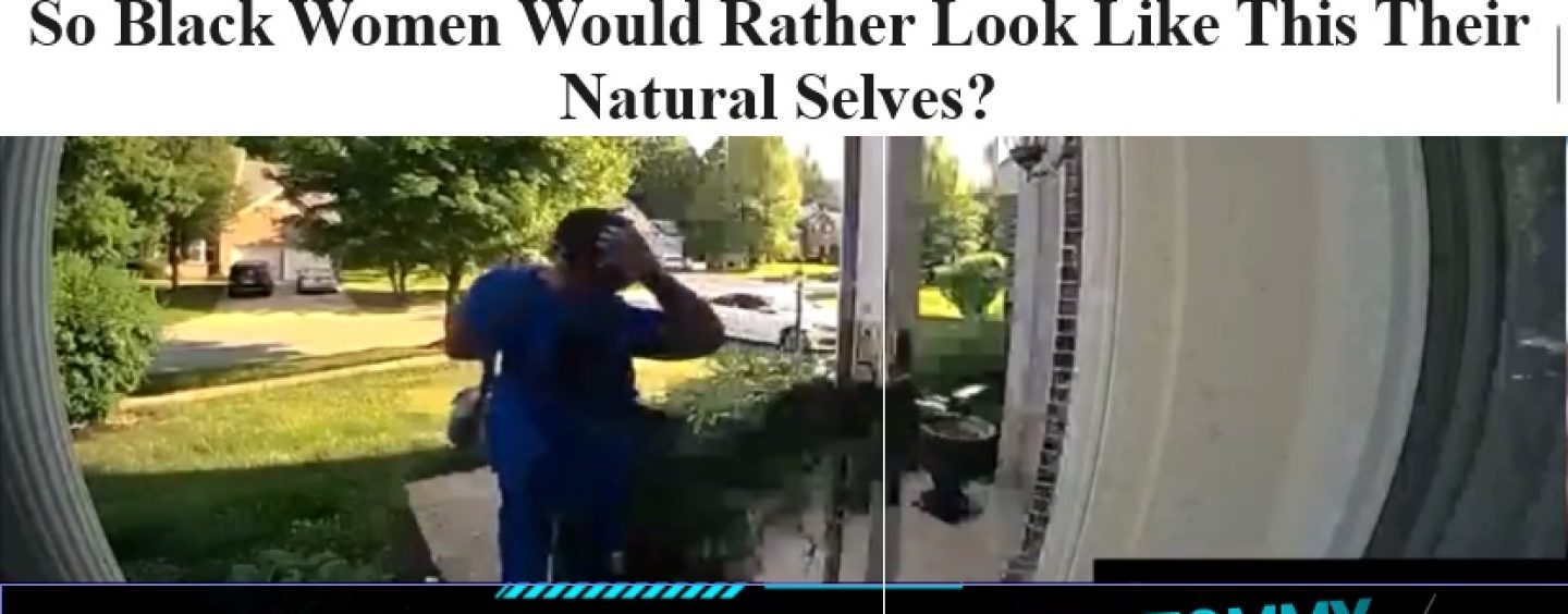 This Black Woman Lost Her Wig Because Of Her Mortal Enemy, The Glass Screen Door! LOL (Video Short)