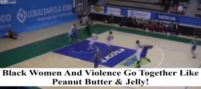 Black Female Pro B Ball Player Knocks White Chick Out Cold During Game! (2013 Video Classic)