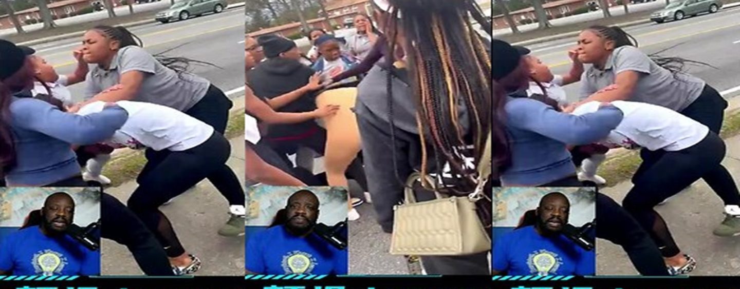 Black Female Students & Mothers Fight To The Death In The Middle Of The Road In Atlanta! (Video)