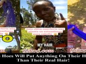 Black Woman Makes Hair Weave Out Of A Product You Would Never Believe! Would You Wear This?